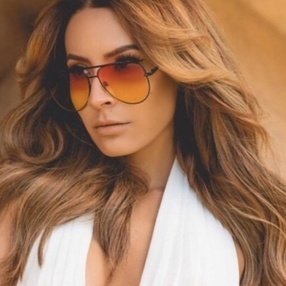 Quay Australia Accessories - Quay x Desi Sahara orange yellow Fade Sunglasses